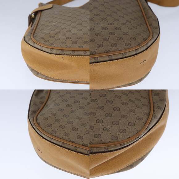 GUCCI Micro GG Supreme Shoulder Bag Pvc Beige Gold - Picture 10 of 12